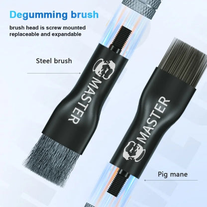 MECHANIC Cell Phone Motherboard Chip Degumming Brush PCB De-Tin Cleaning Cylinder Long Handle Brush, Style: Steel Wire - Brushes by MECHANIC | Online Shopping UK | buy2fix
