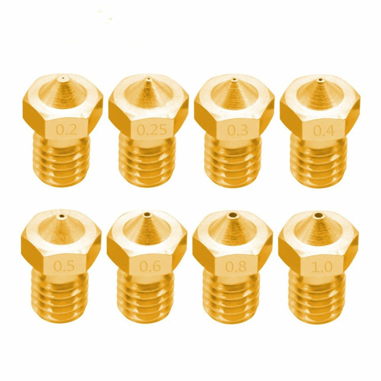 8 PCS Bugatti 3D Printer Accessories E3D-V5 V6 Nozzle M6 Thread Consumables Hot Nozzle, Size:3/0.5mm - Consumer Electronics by buy2fix | Online Shopping UK | buy2fix