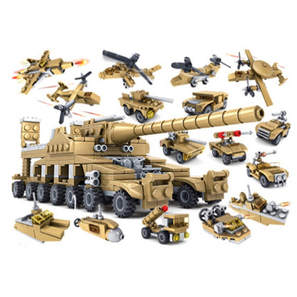 KAZI Super Tanks Building Blocks 16 in 1 Sets Bricks Model Brinquedos Toys, Age Range: 6 Years Old Above - Building Blocks by buy2fix | Online Shopping UK | buy2fix