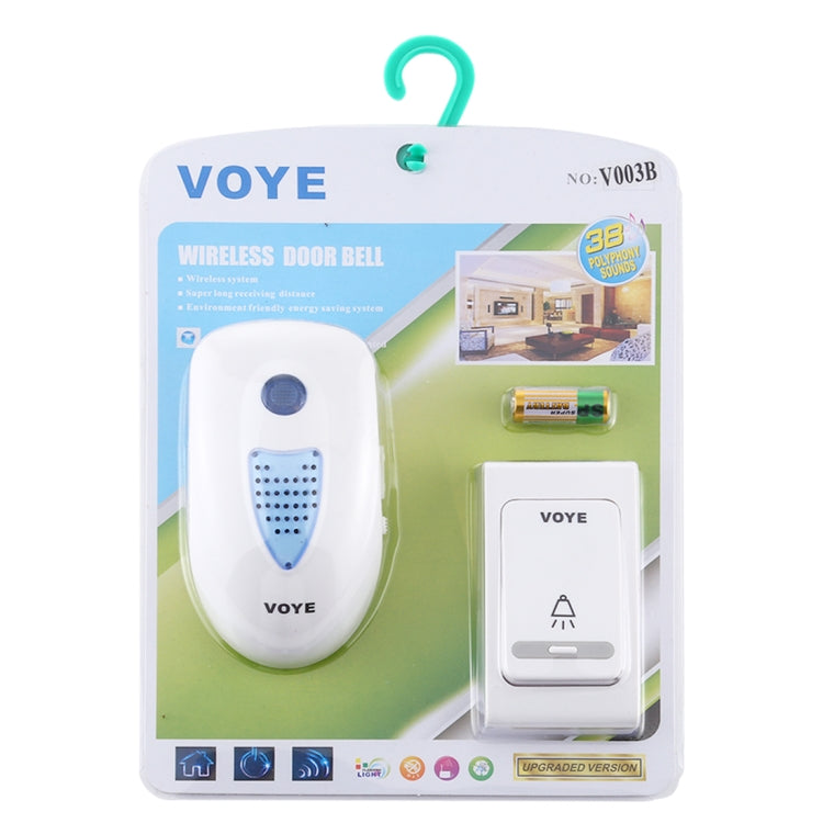 VOYE V003B Home Music Remote Control Wireless Doorbell with 38 Polyphony Sounds, US Plug (White) - Security by VOYE | Online Shopping UK | buy2fix