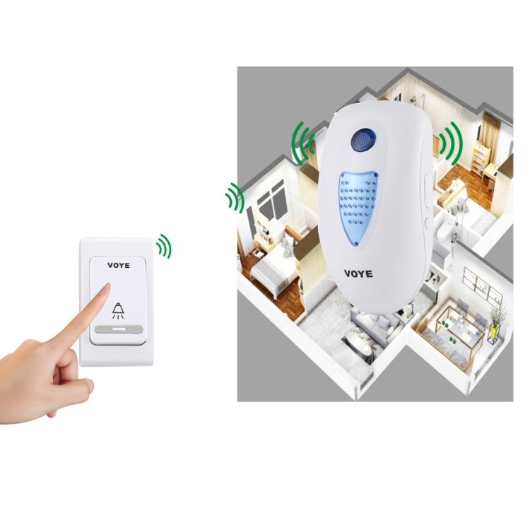 VOYE V003B Home Music Remote Control Wireless Doorbell with 38 Polyphony Sounds, US Plug (White) - Security by VOYE | Online Shopping UK | buy2fix