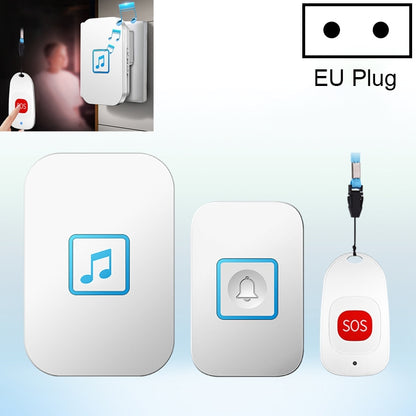 CACAZI C86 Wireless SOS Pager Doorbell Old man Child Emergency Alarm Remote Call Bell, EU Plug(White) - Wireless Doorbell by CACAZI | Online Shopping UK | buy2fix