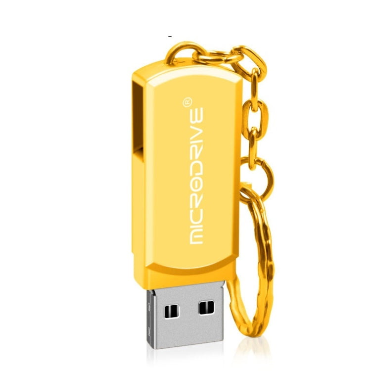 MicroDrive 128GB USB 2.0 Creative Personality Metal U Disk with Keychain (Gold) - USB Flash Drives by MicroDrive | Online Shopping UK | buy2fix