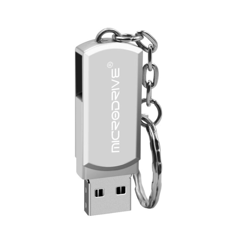 MicroDrive 16GB USB 2.0 Creative Personality Metal U Disk with Keychain (Silver) - USB Flash Drives by MicroDrive | Online Shopping UK | buy2fix