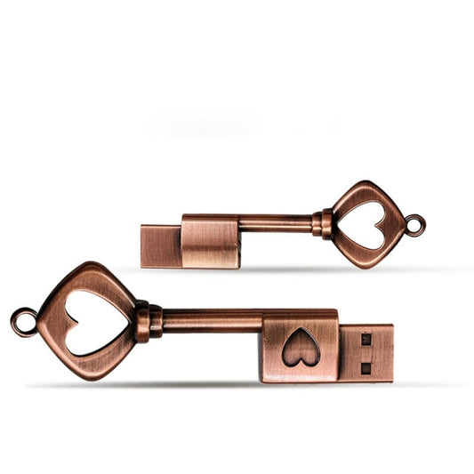 MicroDrive 4GB USB 2.0 Copper Love Key U Disk - Computer & Networking by MicroDrive | Online Shopping UK | buy2fix