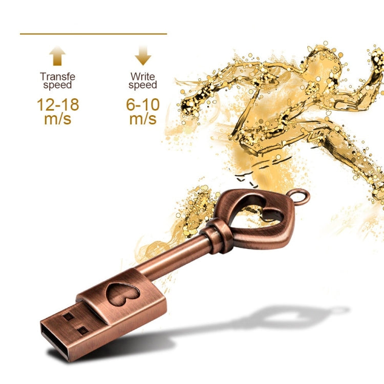 MicroDrive 8GB USB 2.0 Copper Love Key U Disk - Computer & Networking by MicroDrive | Online Shopping UK | buy2fix